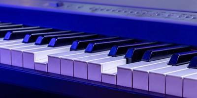 Musical keys in blue light